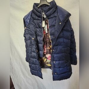 Jason Wu Women’s Hooded Puffer Coat in Navy Sz M